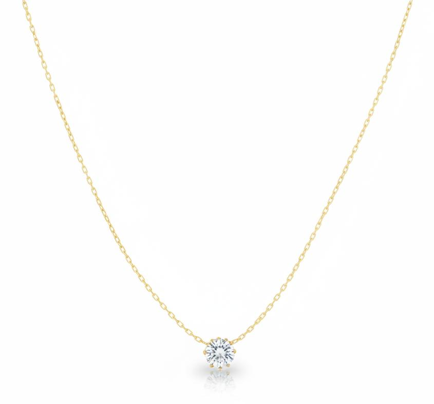 Tanvaa White Crystal Gold-plated anti tarnish Chain for women & girls Necklace Pearl, Cubic Zirconia Gold-plated Plated Stainless Steel Layered