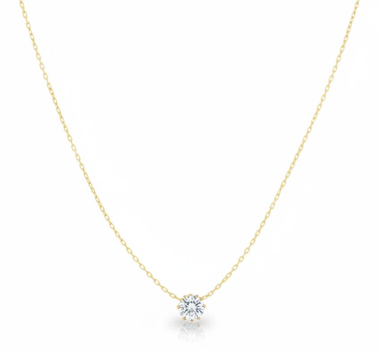 Tanvaa White Crystal Gold-plated anti tarnish Chain for women & girls Necklace Pearl, Cubic Zirconia Gold-plated Plated Stainless Steel Layered